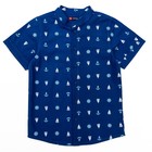 Рубашка для мальчика, рост 104 (56) см, цвет тёмно-синий, принт Кораблики CK 6T080 - Фото 1