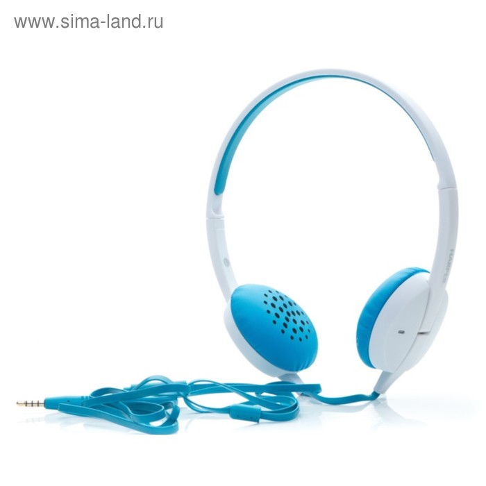 Наушники с микрофоном Harper HN-300 Blue, накладные, синие - Фото 1