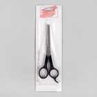 Ножницы парикмахерские филировочные с упором, лезвие 5,5 см, цвет чёрный/серебряный - Фото 4