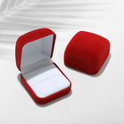 Футляр под кольцо, серьги «Классический», бархатный, 5×5.5 см, красный - Фото 2