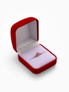 Футляр под кольцо, серьги «Классический», бархатный, 5×5.5 см, красный - Фото 2