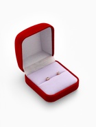 Футляр под кольцо, серьги «Классический», бархатный, 5×5.5 см, красный - Фото 3