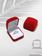 Футляр под кольцо, серьги «Классический», бархатный, 5×5.5 см, красный - Фото 8