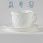 Сервиз чайный Доляна «Дива», 12 предметов: 6 чашек 190 мл, 6 блюдец, стеклокерамика - Фото 2