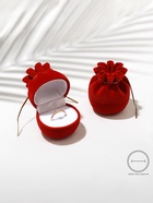 Футляр под серьги, кольцо «Мешочек подарочный», бархатный, 5.5×4.6 см, красный - Фото 2