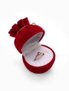 Футляр под серьги, кольцо «Мешочек подарочный», бархатный, 5.5×4.6 см, красный - Фото 3