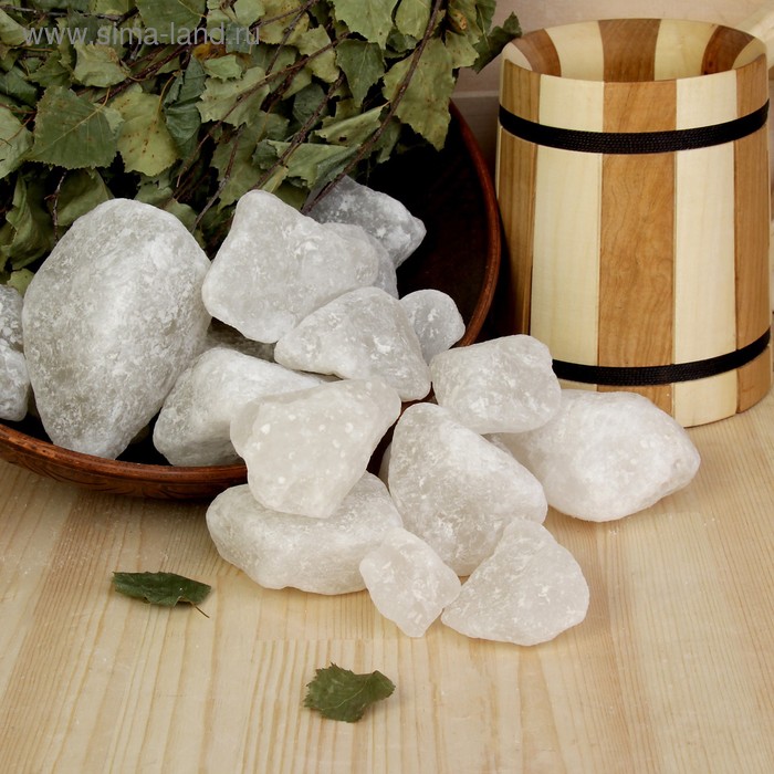 Персидская белоснежная соль "Добропаровъ", галька, 50-120мм, 2 кг - Фото 1