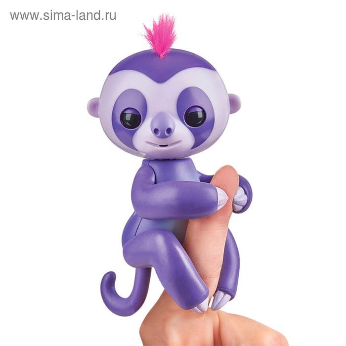 Интерактивная игрушка "Ленивец Мардж" фиолетовый, 12 см - Фото 1