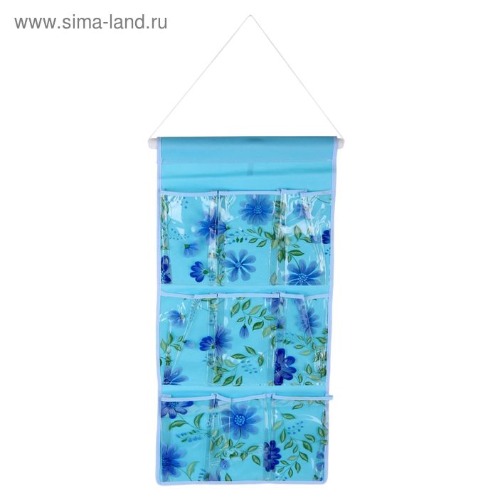 Органайзер с карманами подвесной «Герберы», 9 отделений, цвет МИКС - Фото 1