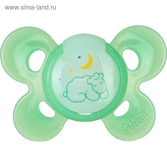 Пустышка силиконовая ортодонтическая Physio Comfort Lumi, от 6 до 12 мес., цвет зеленый - Фото 1