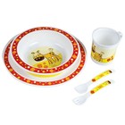 Набор детской посуды, 5 предметов: миска, тарелка, кружка, вилка и ложка, от 12 мес., цвета МИКС - Фото 1