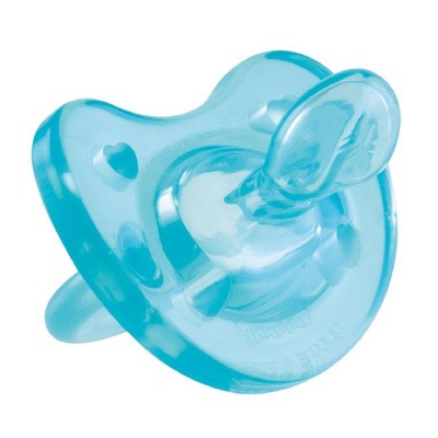 Соска - пустышка силиконовая ортодонтическая Physio Soft, от 0 до 6 мес., цвет голубой
