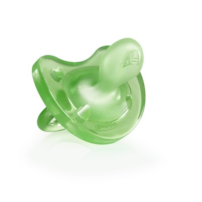 Соска - пустышка силиконовая ортодонтическая Physio Soft, от 0 до 6 мес., цвет зелёный