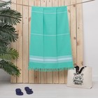 Полотенце пештемаль Turkish towel 70х140 см, мятный, 330г/м2, хлопок 100% - Фото 1