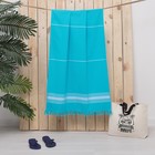 Полотенце пештемаль Turkish towel 70х140 см, голубой, 330г/м2, хлопок 100% - Фото 5