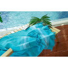 Полотенце пештемаль Turkish towel 70х140 см, голубой, 330г/м2, хлопок 100% - Фото 1