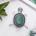 Брошь черепаха «Нефрит» в чернёном серебре - Фото 1