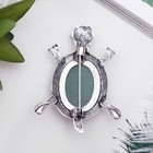 Брошь черепаха «Нефрит» в чернёном серебре - Фото 2