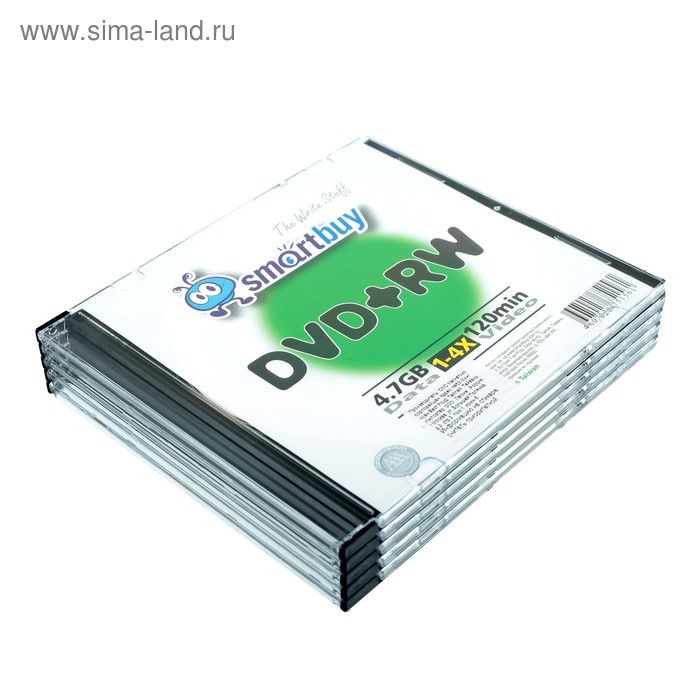 Диск DVD+RW Smartbuy, 4х, 4,7 Гб, Slim, 5 шт - Фото 1
