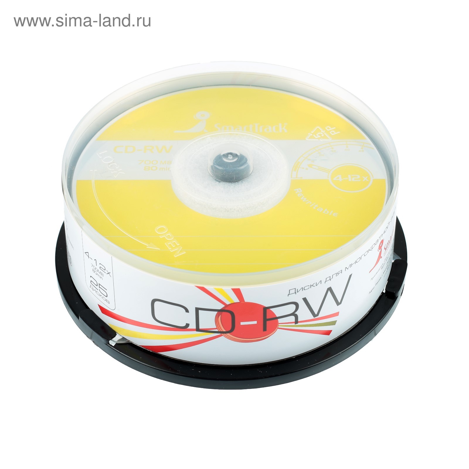 Диск CD-RW SmartTrack, 4-12x, 700 Мб, (бокс 25 шт.) (3375280) - Купить ...