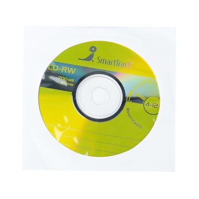 Диск CD-RW SmartTrack, 4-12x, 700 Мб, в конверте по 1 шт.