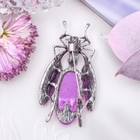 Брошь муха-цокотуха «Аметист» в чернёном серебре - Фото 2