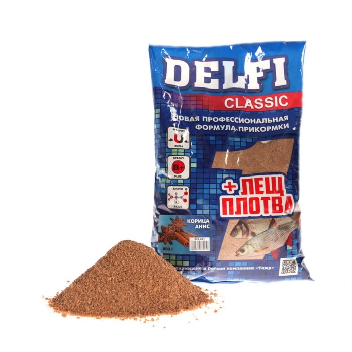 

Прикормка DELFI Classic, лещ-плотва, корица, анис, 800 г