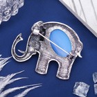Брошь слоник дамбо "Лунный камень" в чернёном серебре - Фото 2