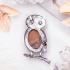 Брошь сова-полуночница «Тигровый глаз» в чернёном серебре - Фото 2