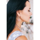 Серьги «Кошачий глаз» гроздь капель, цвет розовый - Фото 2