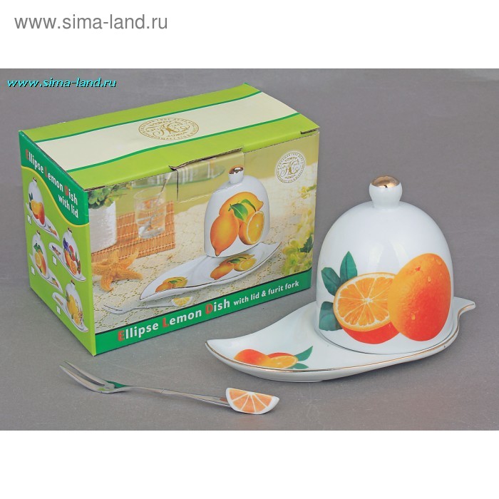 Лимонница - лодочка "Лимоны", с вилочкой Лимончик - Фото 1