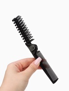 Расчёска складная, 20/10×2.8 (±1) см, чёрная - Фото 4