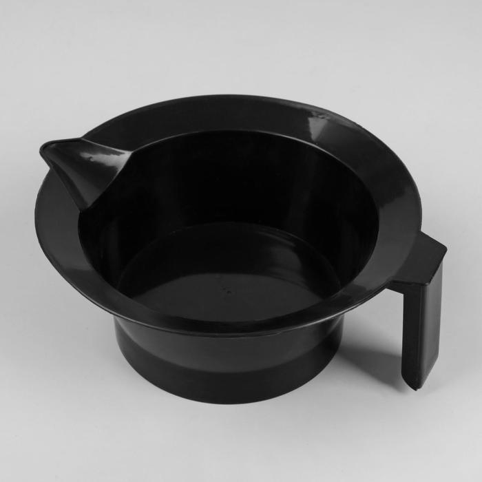 Чаша для окрашивания, с ручкой и носиком, d = 14 см, цвет чёрный - Фото 1