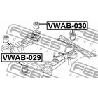 Сайлентблок подрамника задний febest vwab-030 - Фото 2