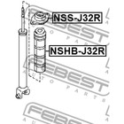 Опора заднего амортизатора febest nss-j32r - Фото 2