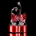 Сувенир стекло "2 лебедя на подставке" свет МИКС 12х6 см - Фото 3