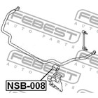 Втулка переднего стабилизатора d27 febest nsb-008 - Фото 2