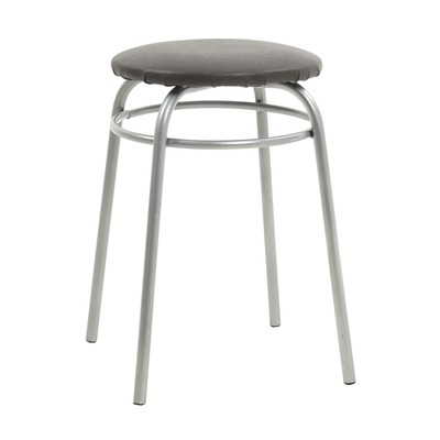 Табурет для кухни «Клик Мебель. Кольцо», искусственная кожа, цвет серебристый металлик/коричневый