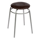 Табурет для кухни «Клик Мебель. Кольцо», искусственная кожа, цвет серебристый металлик/шоколадная рептилия - Фото 1