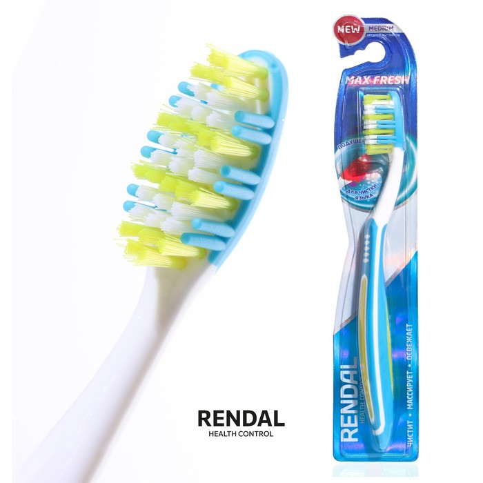 Зубная щётка Rendall 3 effect, средней жесткости, микс, 1 шт. - Фото 1