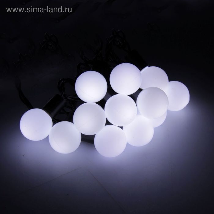 УЦЕНКА Гирлянда «Нить» 20 м с насадками «Шарики 1.5 см», IP44, тёмная нить, 200 LED, свечение белое, 8 режимов, 220 В - Фото 1