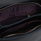 Сумка женская, 2 отдела на молнии, наружный карман, длинный ремень, цвет чёрный - Фото 5