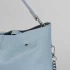 Сумка женская, отдел с перегородкой на молнии, наружный карман, длинный ремень, цвет голубой - Фото 4