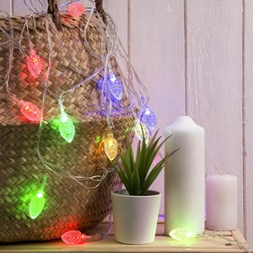 УЦЕНКА НИТЬ, 5 м, с насад. “Шишка большая”, Н.С. LED-20-220V, моргает, МУЛЬТИ
