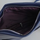 Клатч женский, отдел с перегородкой, 2 наружных кармана, с ручкой, длинный ремень, цвет синий - Фото 5