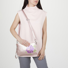 Клатч женский, отдел на молнии, наружный карман, с ручкой, длинный ремень, цвет розовый перламутровый - Фото 5