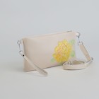 Клатч женский, отдел на молнии, наружный карман, с ручкой, длинный ремень, цвет молочный - Фото 1