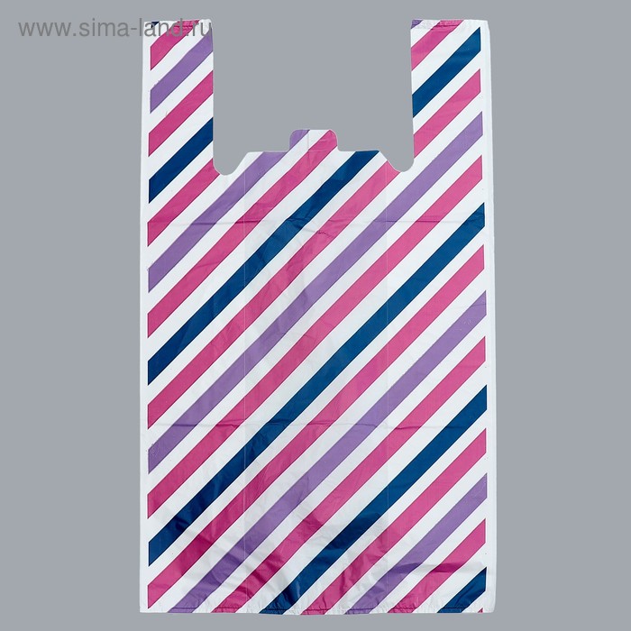 Пакет "Параллели", полиэтиленовый, майка, 40 х 75 см, 22 мкм - Фото 1