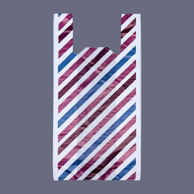 Пакет «Параллели», полиэтиленовый, майка, 30×60 см, 22 мкм