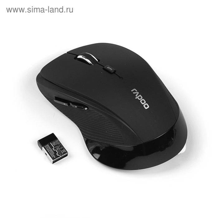Мышь Rapoo 3910, беспроводная, оптическая, 1000 dpi, USB, черная   Уценка - Фото 1